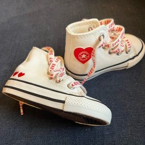 Never worn converse infant size 4 high tops